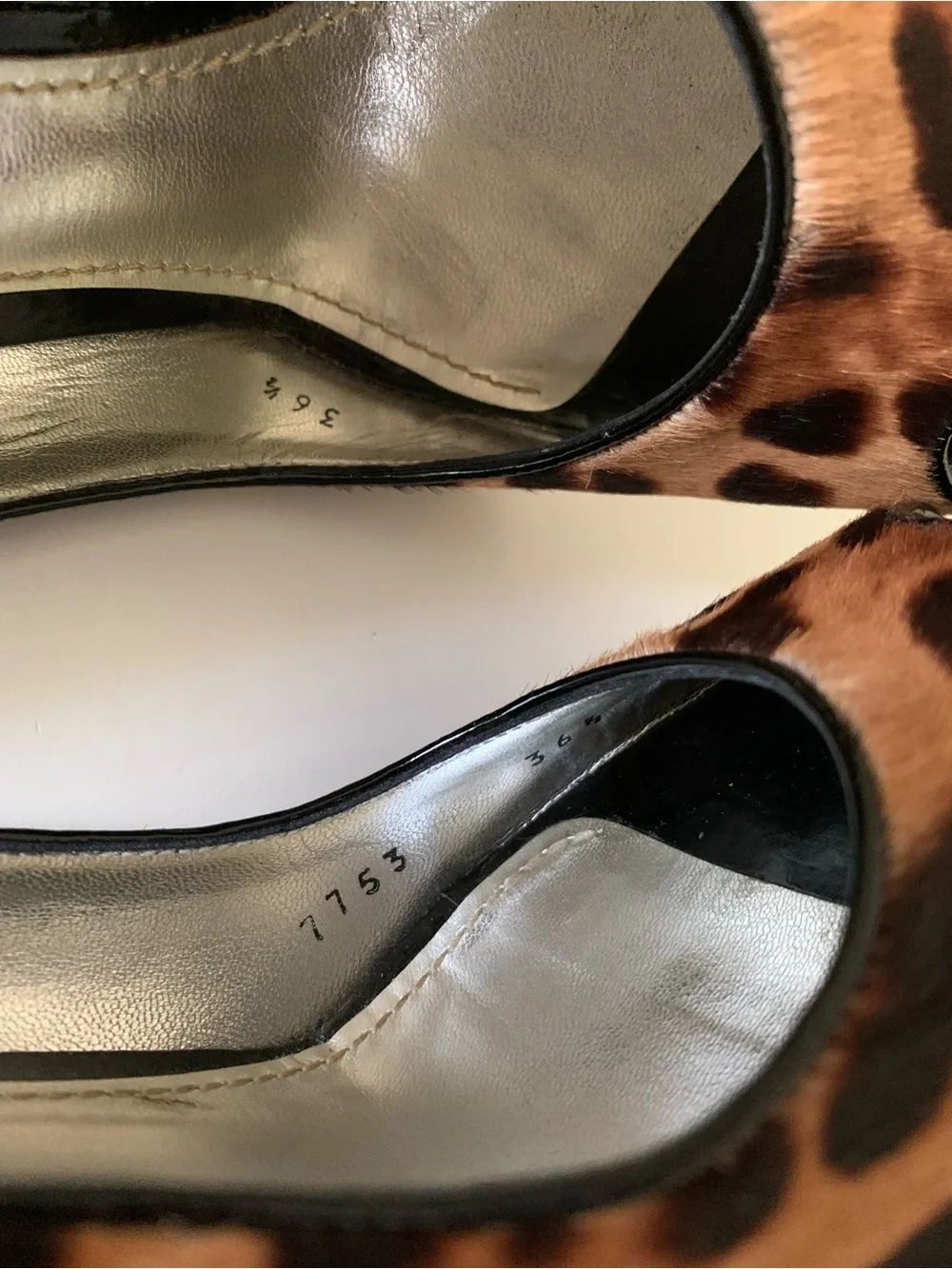 Dolce & Gabbana Calf Hair Leopard Print Peep-Toe Heels, Brown Tan Black, 36.5